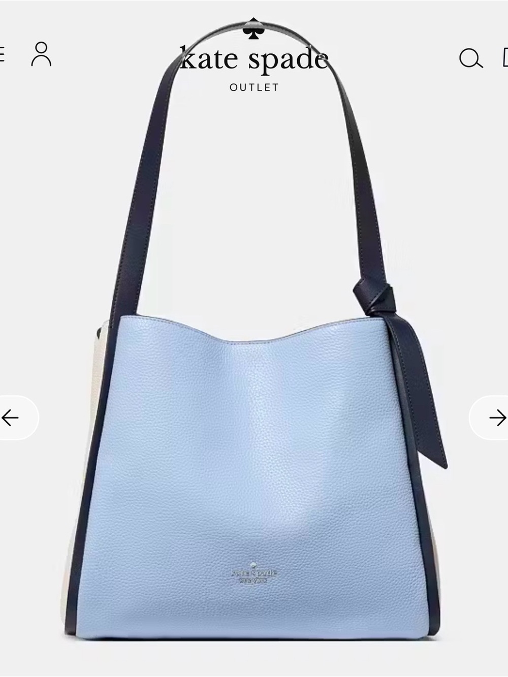 kate spade Light Blue and Navy Leather Shoulder Bag